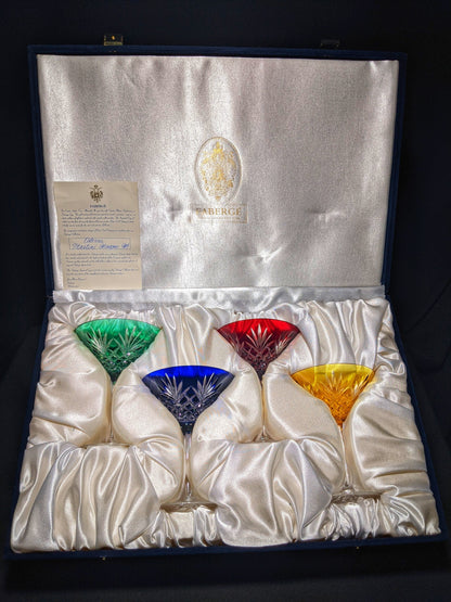 Faberge Crystal Colored Martini Glasses