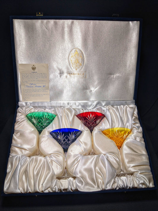 Faberge Crystal Colored Martini Glasses