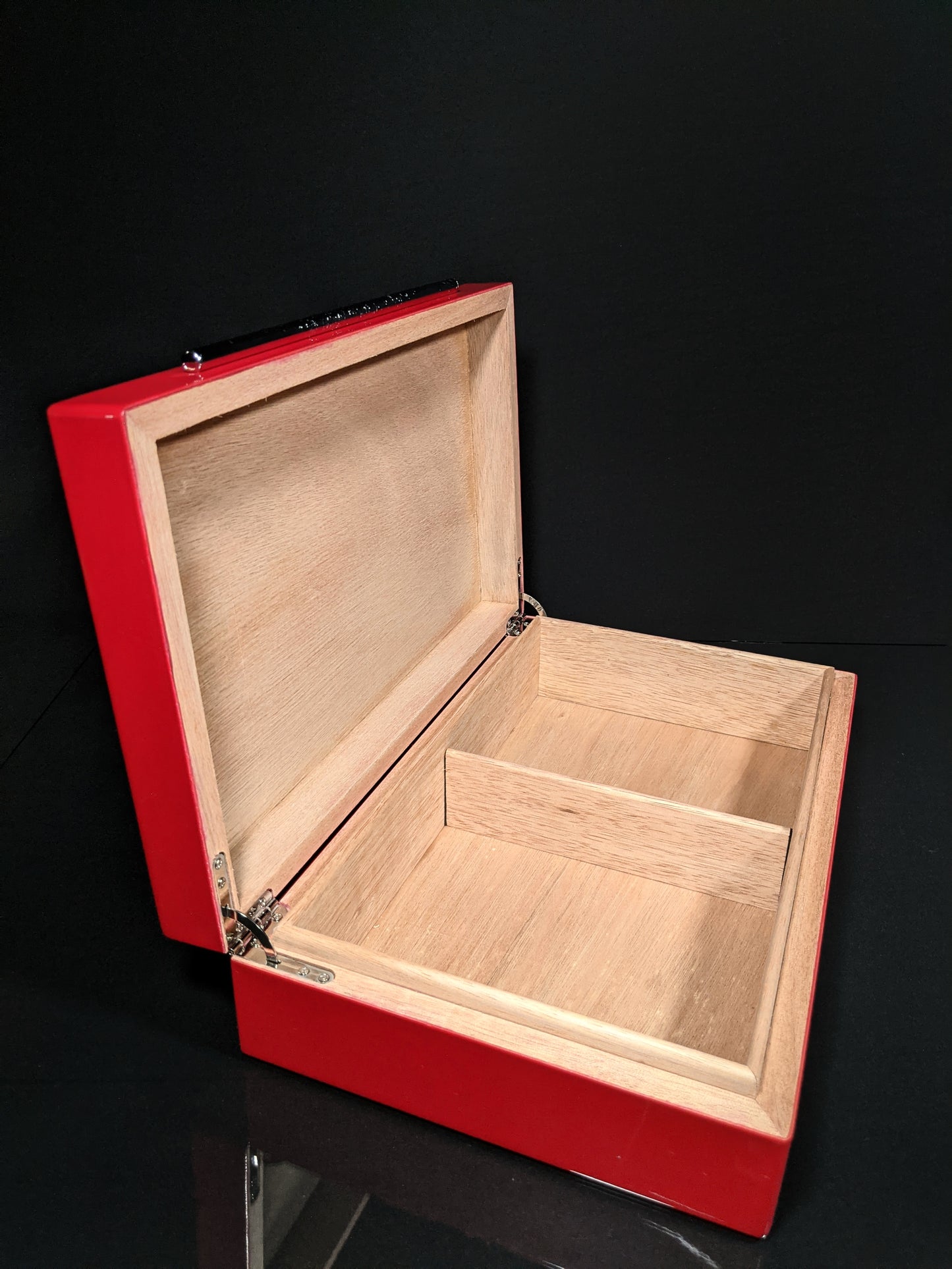 Red Lacquer Finish Wood Humidor Showroom Model
