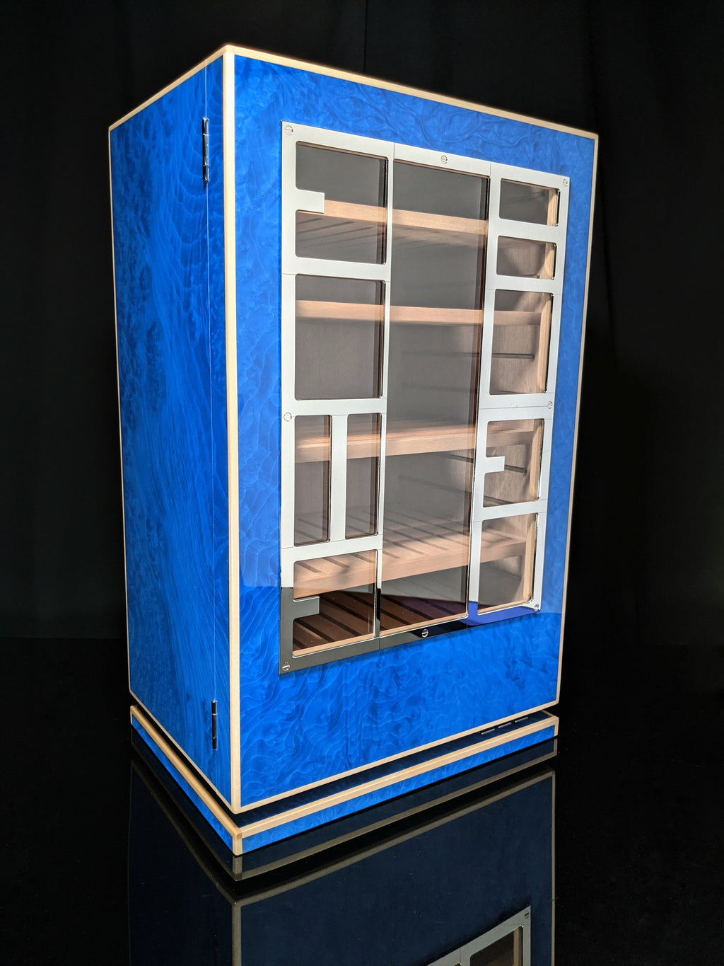 Elie Bleu Blue Madrona Cabinet Humidor 150 Count