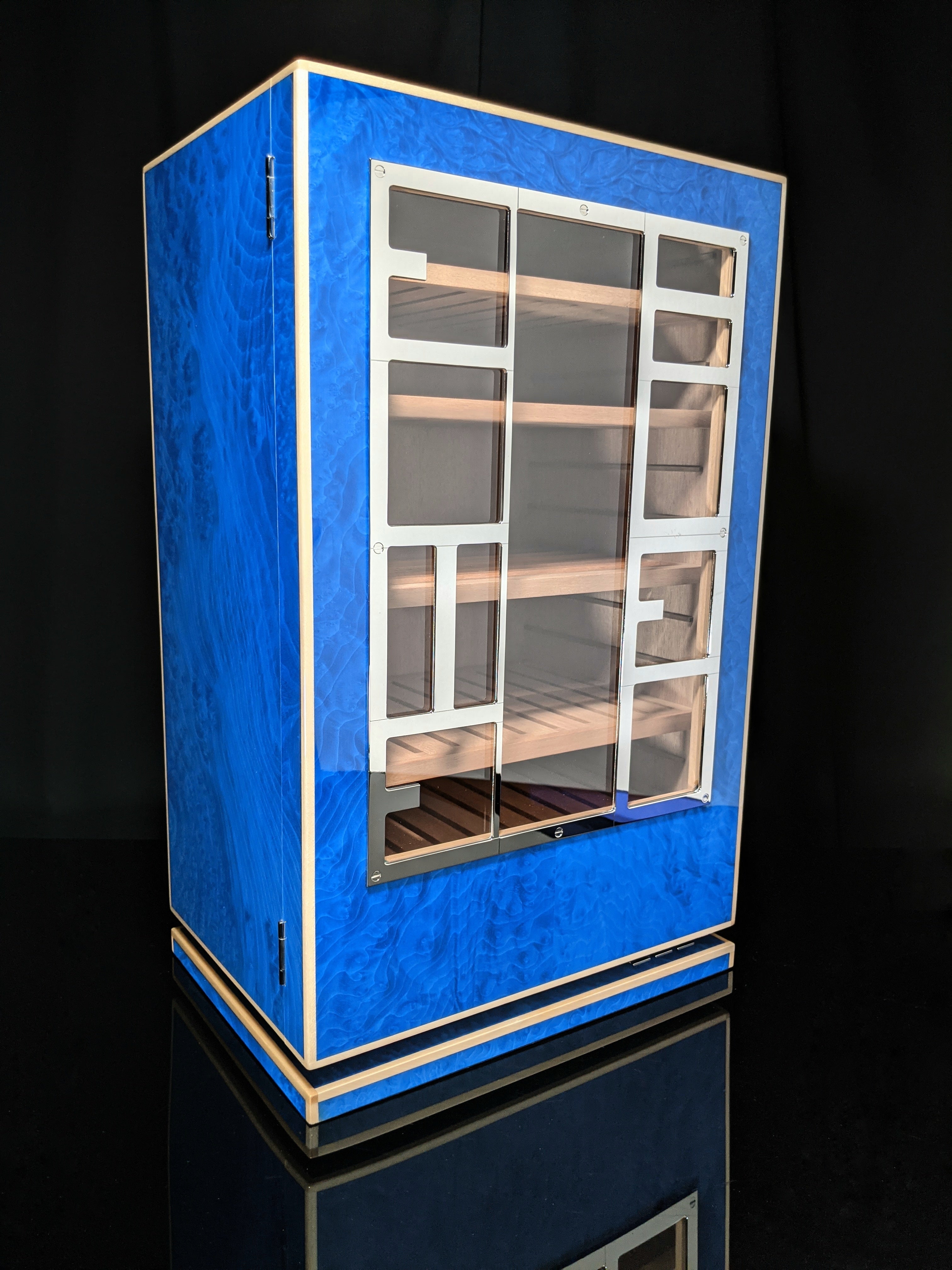 Elie Bleu Blue Madrona Cabinet Humidor 150 Count
