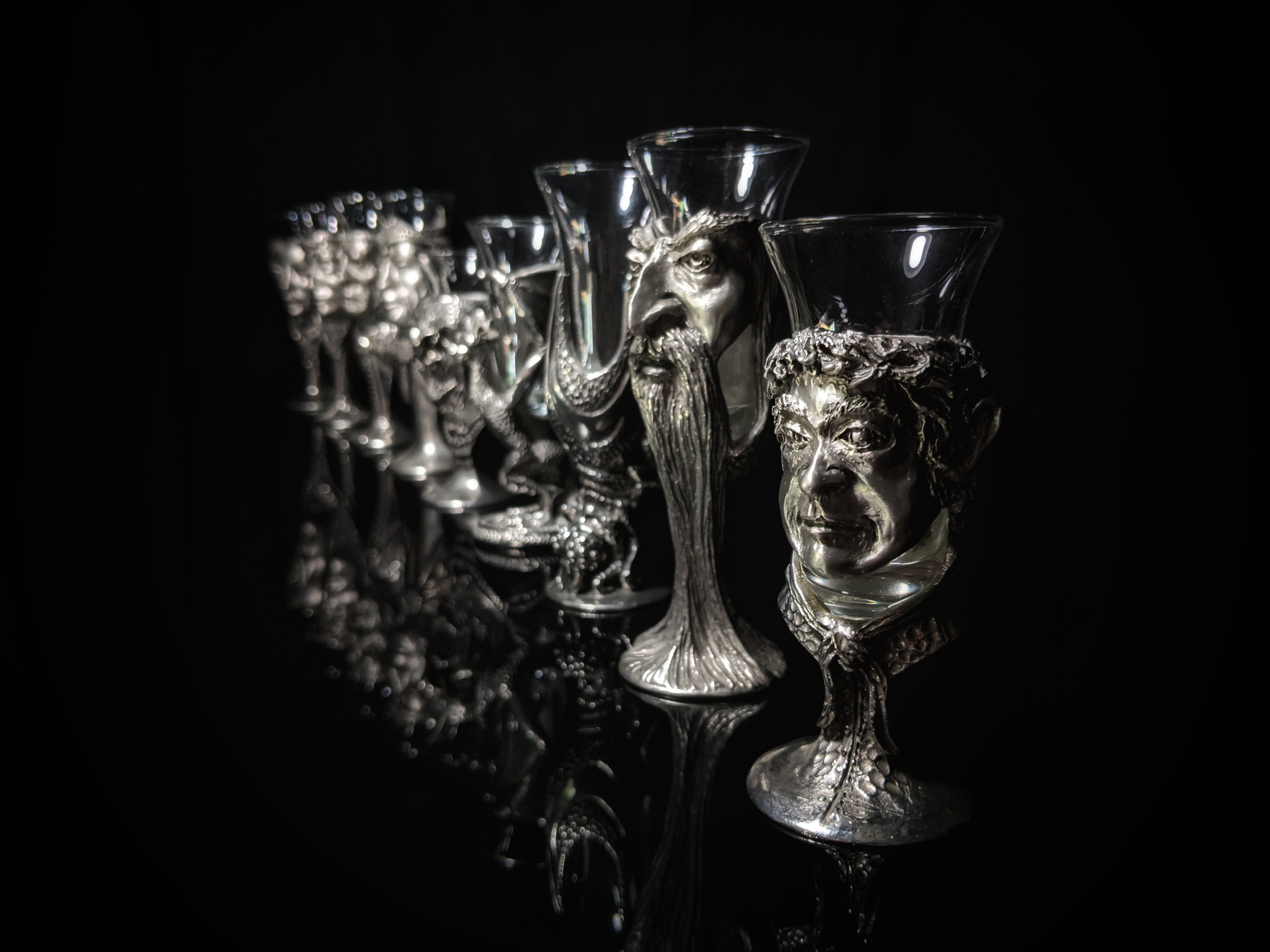 Royal Selangor Lord of Rings  Pewter  Shot Glasses   Set of 9