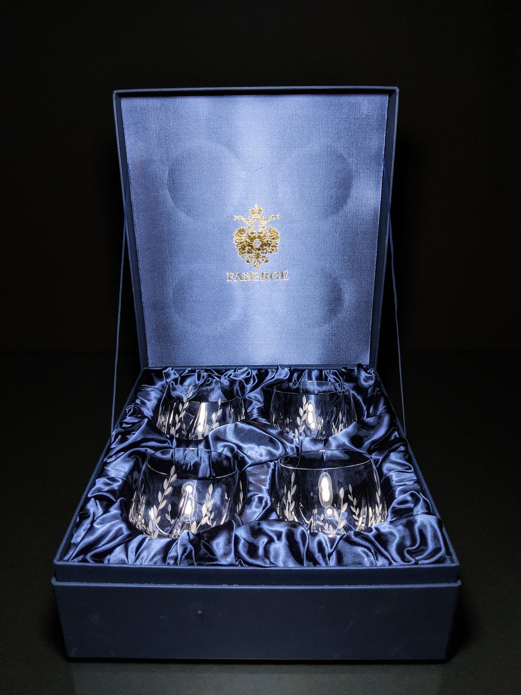 Faberge Clear Crystal Old Fashioned Glasses