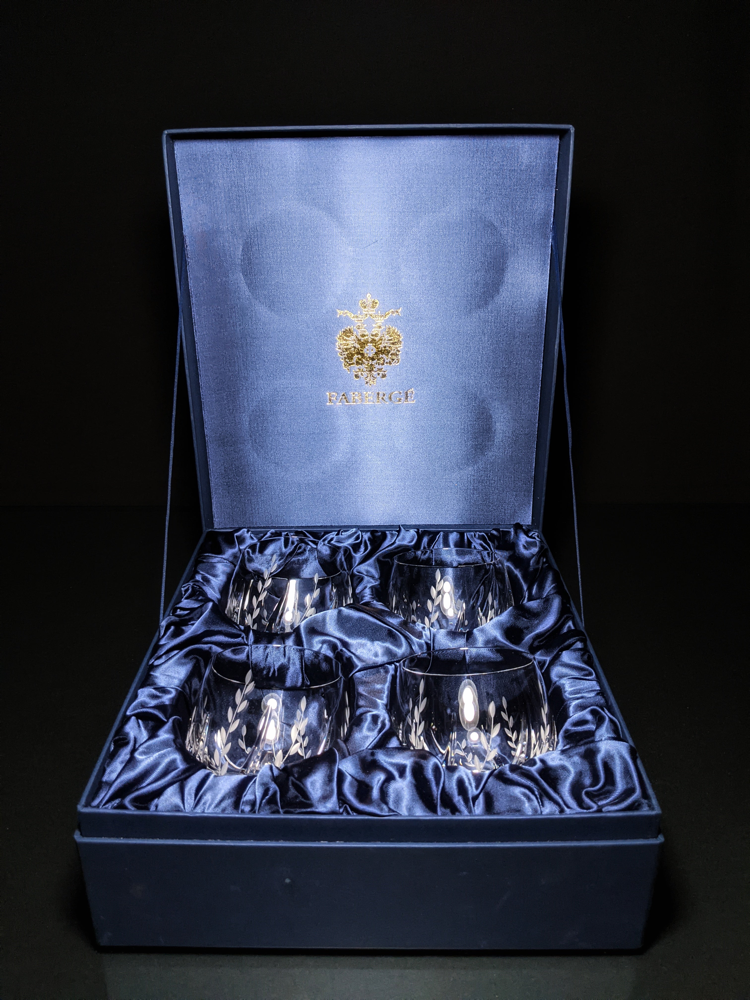 Faberge Clear Crystal Old Fashioned Glasses