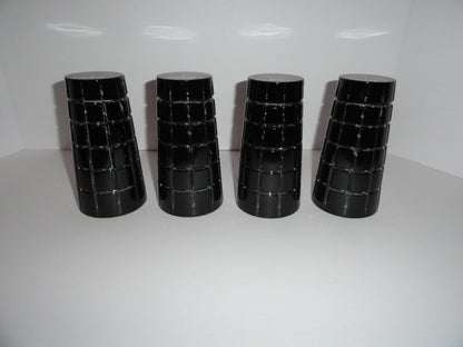 Faberge Metropolitan Black Crystal Glasses set of 8