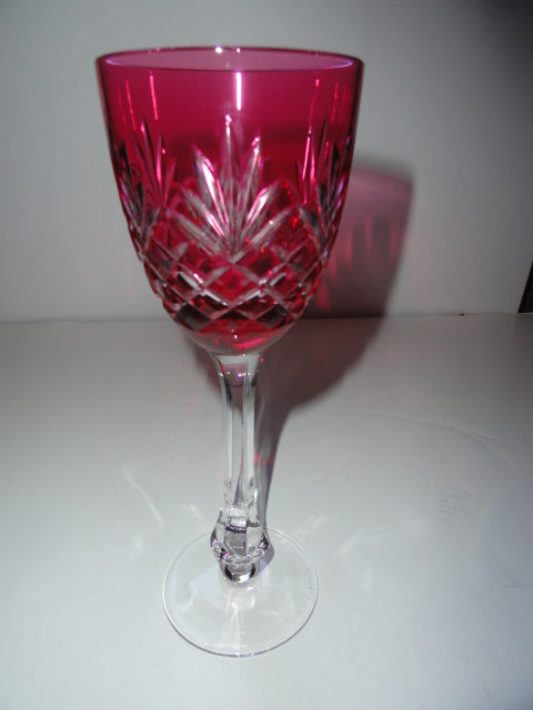 Faberge Odessa Crystal Cranberry colored Wine Glass