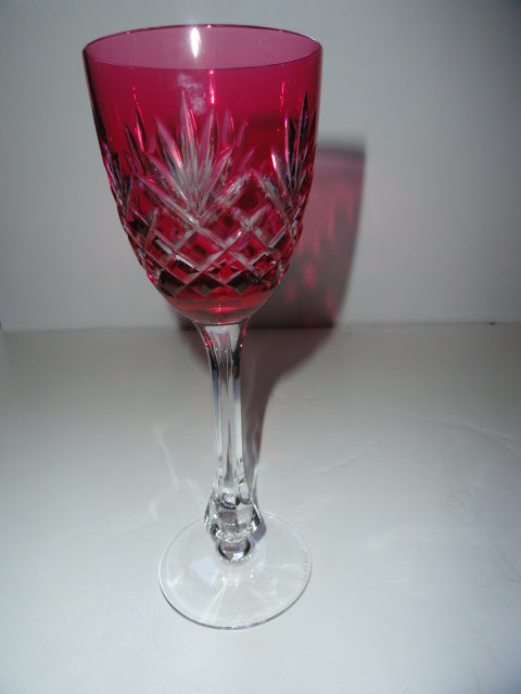 Faberge Odessa Crystal Cranberry colored Wine Glass