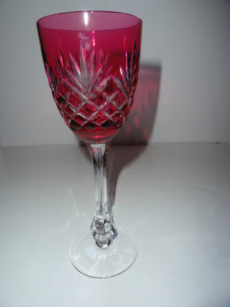 Faberge Odessa Crystal Cranberry colored Wine Glass
