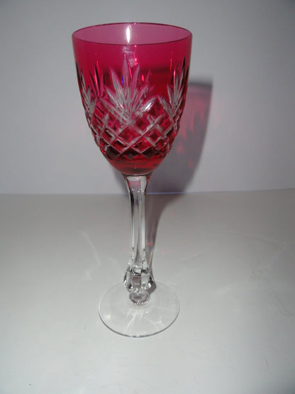 Faberge Odessa Crystal Cranberry colored Wine Glass