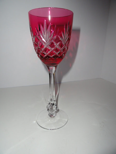 Faberge Odessa Crystal Cranberry colored Wine Glass