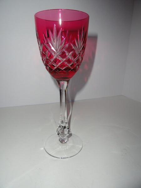 Faberge Odessa Crystal Cranberry colored Wine Glass