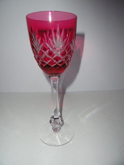 Faberge Odessa Crystal Cranberry colored Wine Glass