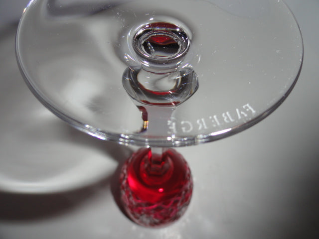 Faberge Odessa Crystal Cranberry colored Wine Glass