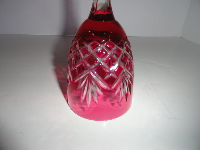 Faberge Odessa Crystal Cranberry colored Wine Glass