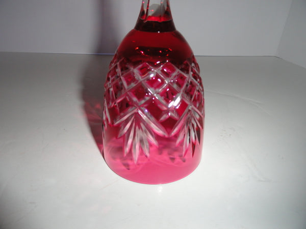 Faberge Odessa Crystal Cranberry colored Wine Glass