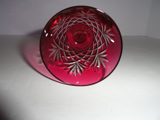 Faberge Odessa Crystal Cranberry colored Wine Glass
