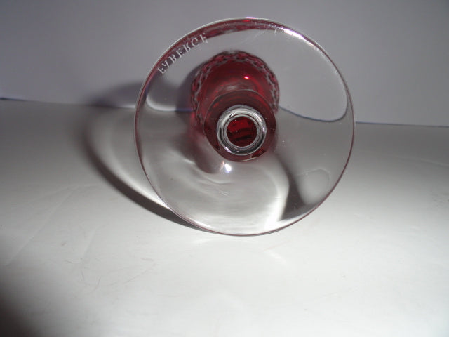 Faberge Odessa Crystal Cranberry colored Wine Glass