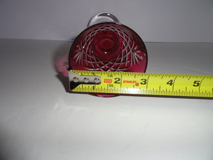 Faberge Odessa Crystal Cranberry colored Wine Glass