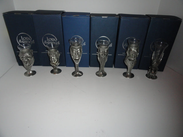 Royal Selangor Lord of the Rings Pewter Shot Glasses Set of 6