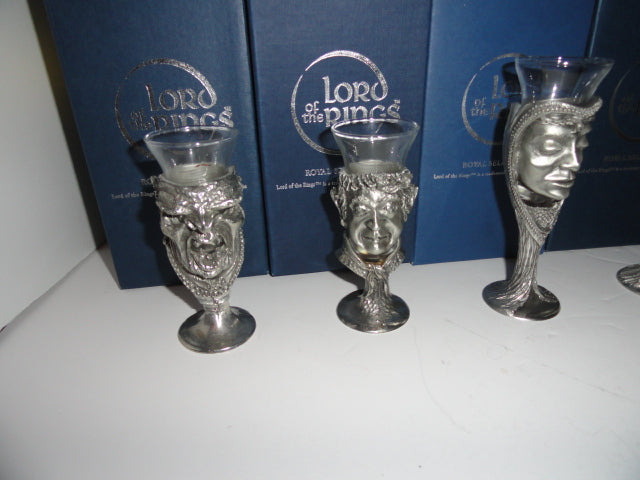 Royal Selangor Lord of the Rings Pewter Shot Glasses Set of 6