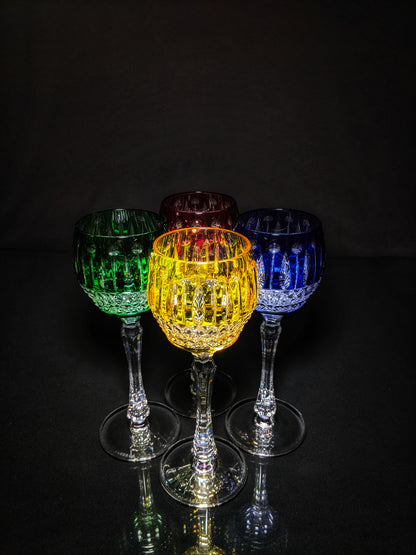 FABERGE XENIA IMPERIAL CASED CUT TO CLEAR CRYSTAL GOBLETS  SIGNED NO BOX