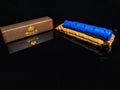 Brizard and Co Blue Ostrich Single Cigar Tube Holder