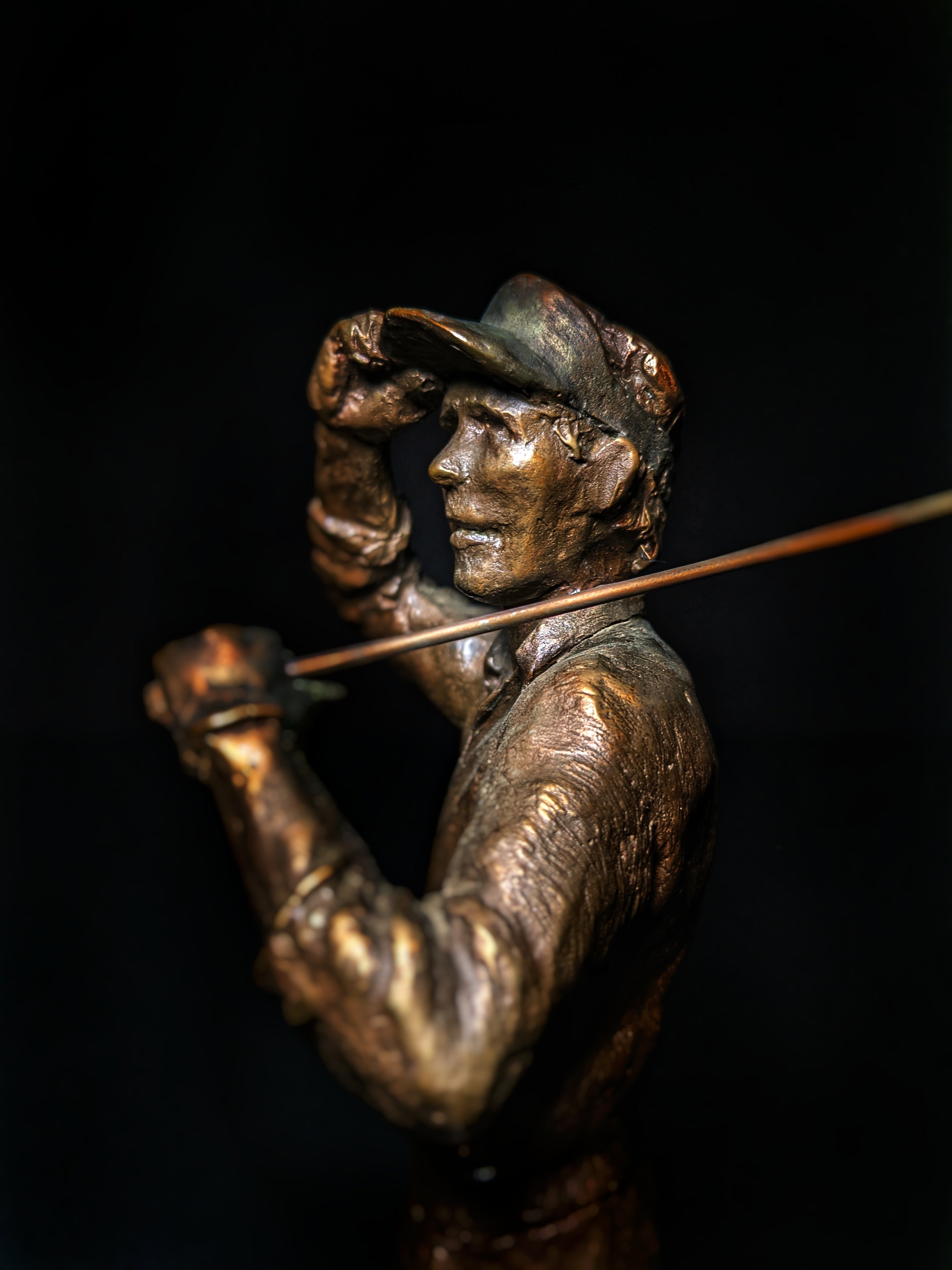 Mark Hopkins Bronze Golf Series Sculpture called " Down the Middle  " Made in USA