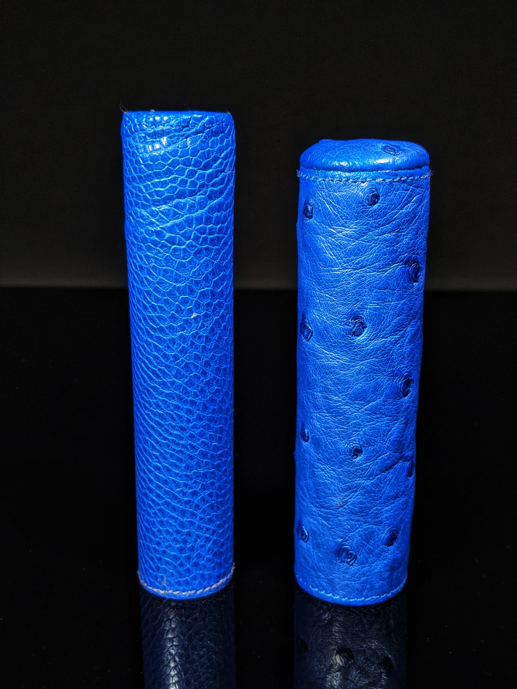 Brizard and Co Blue Ostrich Single Cigar Tube Holder