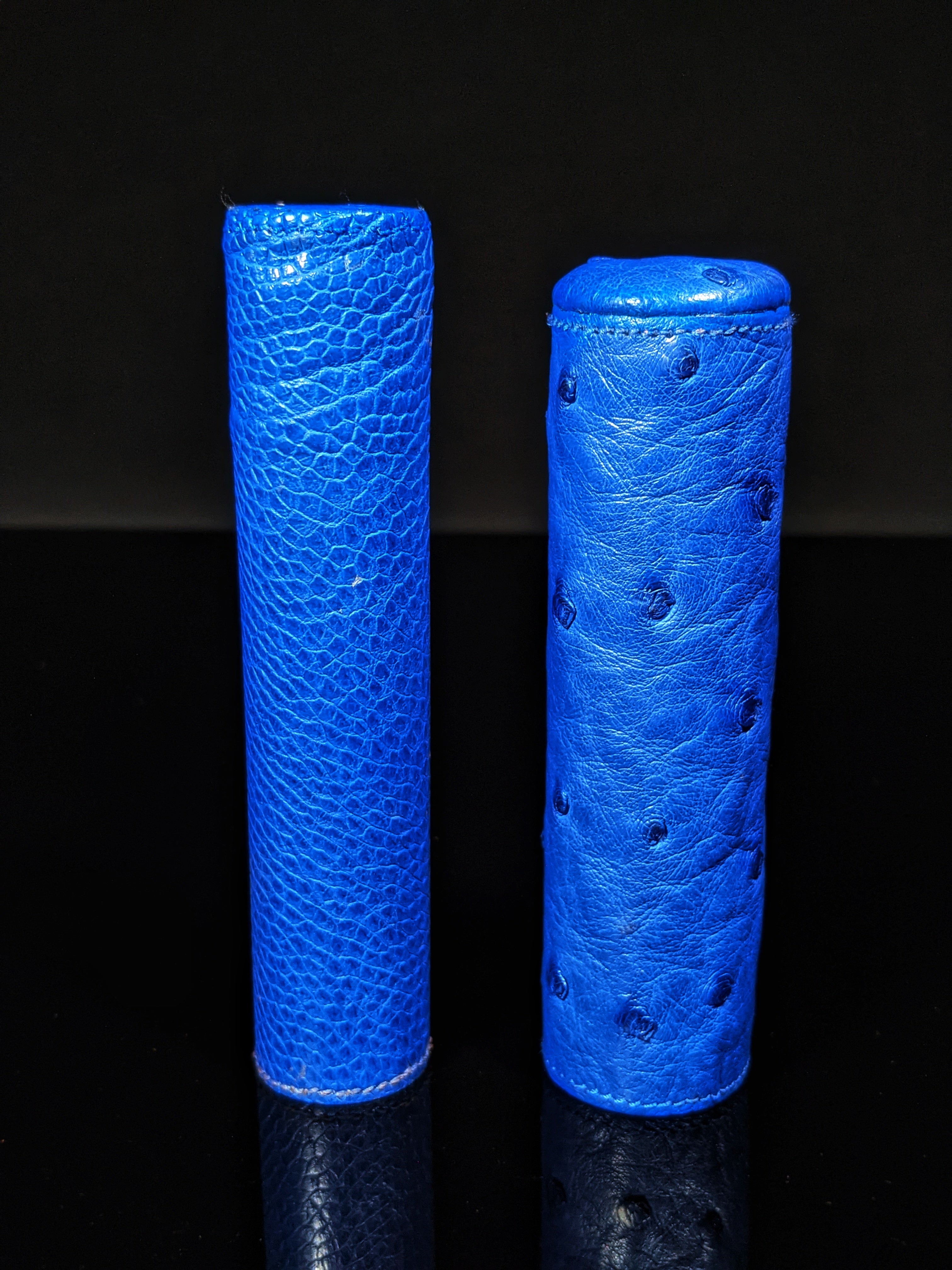 Brizard and Co Blue Ostrich Single Cigar Tube Holder