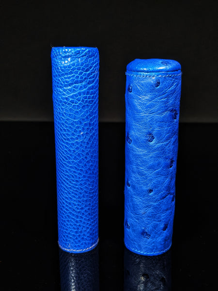 Brizard and Co Blue Ostrich Single Cigar Tube Holder