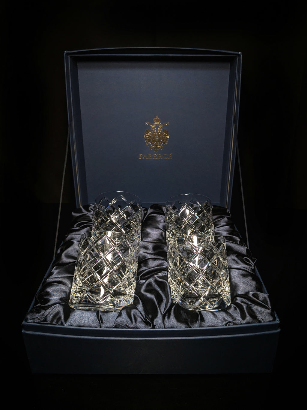Faberge Oberon Crystal  Old Fashion Glasses