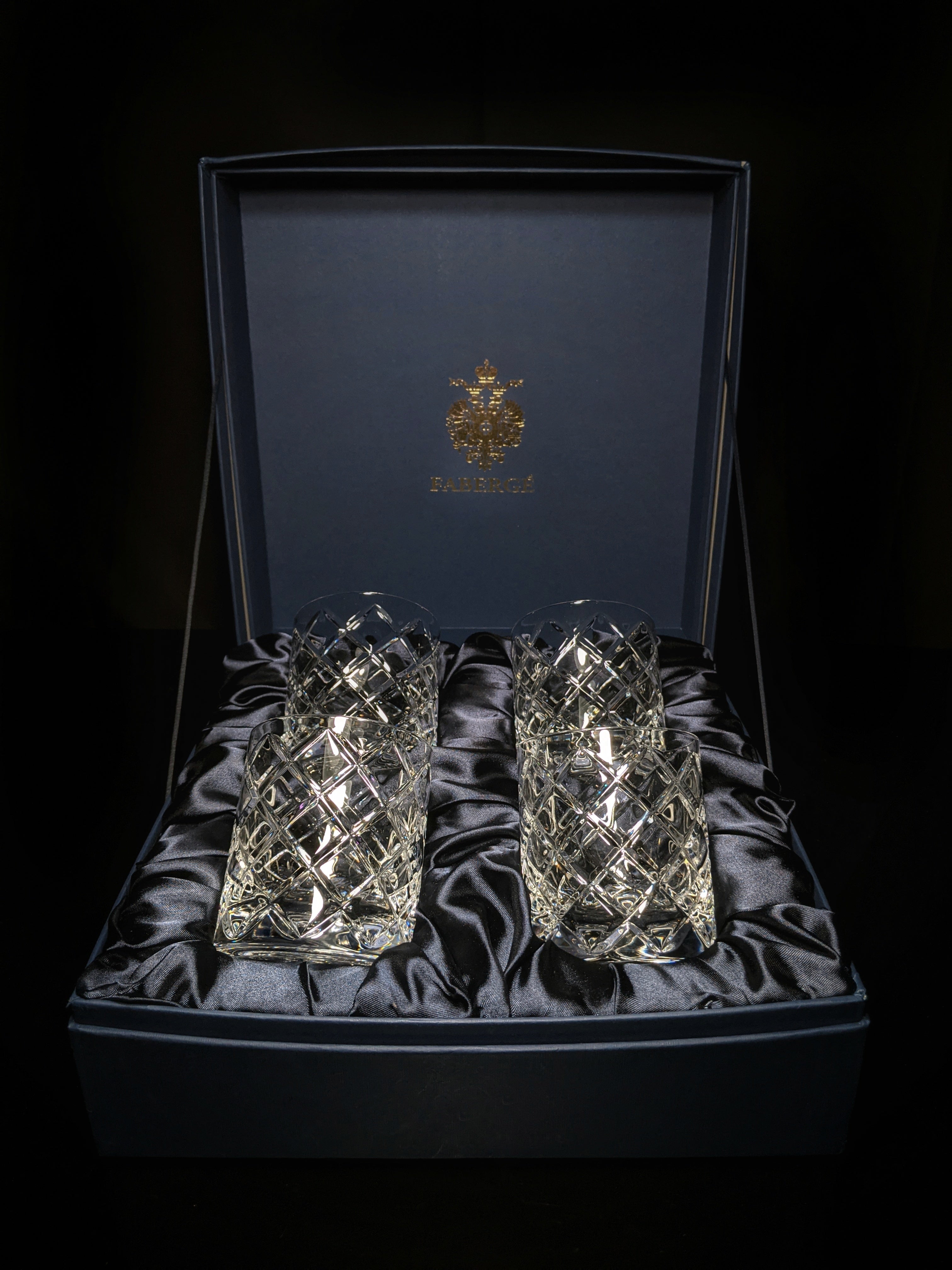 Faberge Oberon Crystal  Old Fashion Glasses