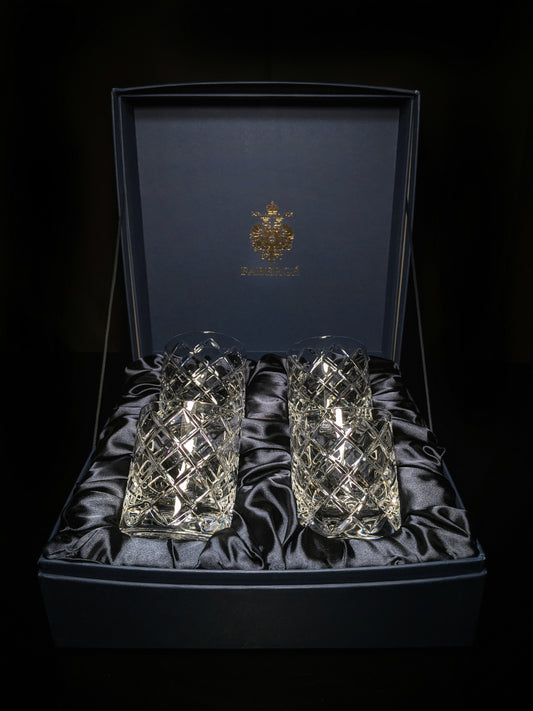Faberge Oberon Crystal  Old Fashion Glasses