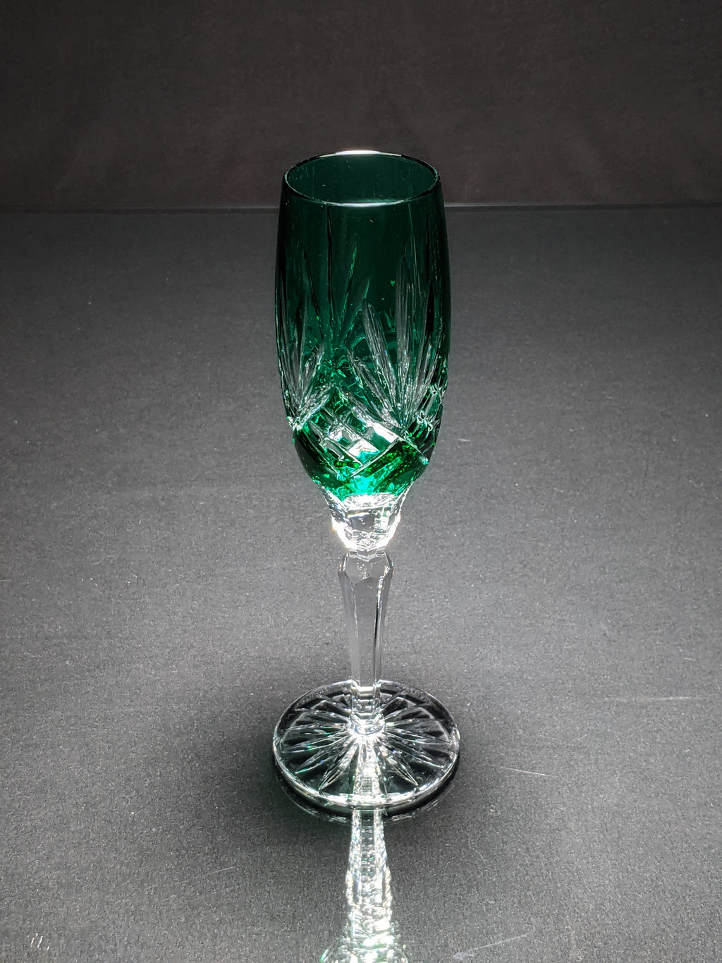 AJKA Colored Crystal Champagne Flutes — Set of 6