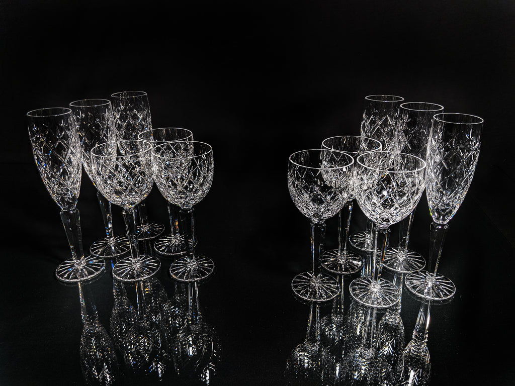 Faberge Clear Crystal Flutes and Goblets