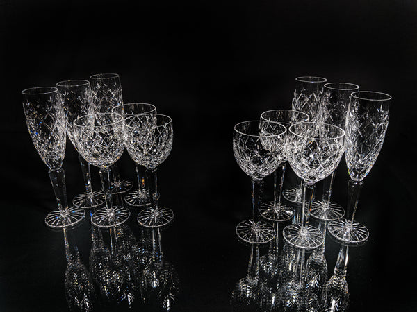 Faberge Clear Crystal Flutes and Goblets
