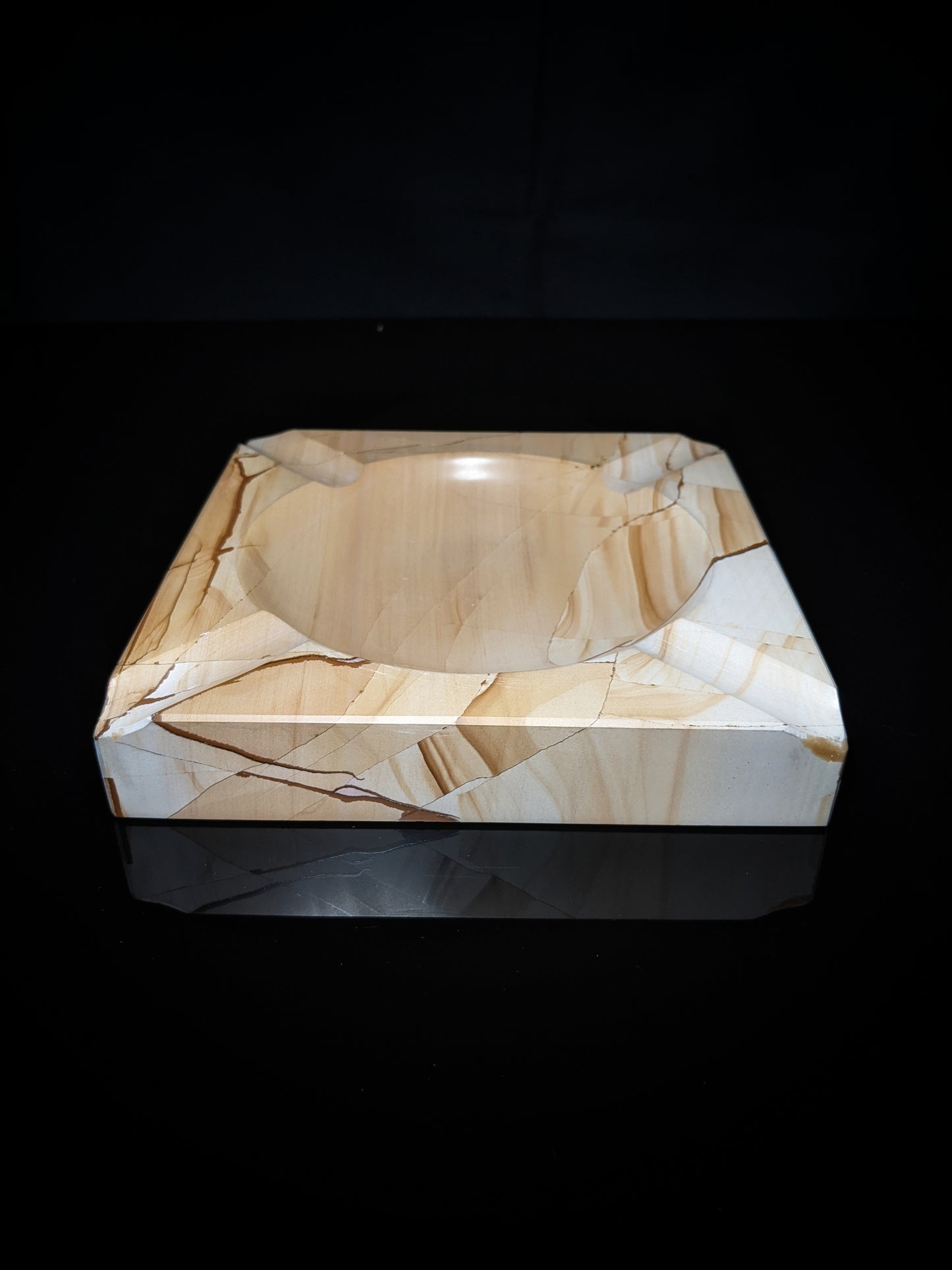 Natural Marble Square Cigar Ashtray 7" square NIB