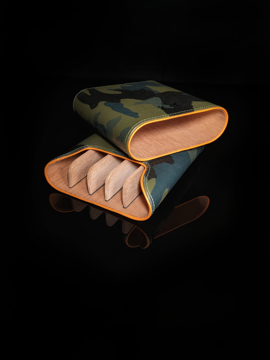 Brizard and Co. Golfer’s Case (Show Band 5) — Camouflage & Orange Leather, New in Box