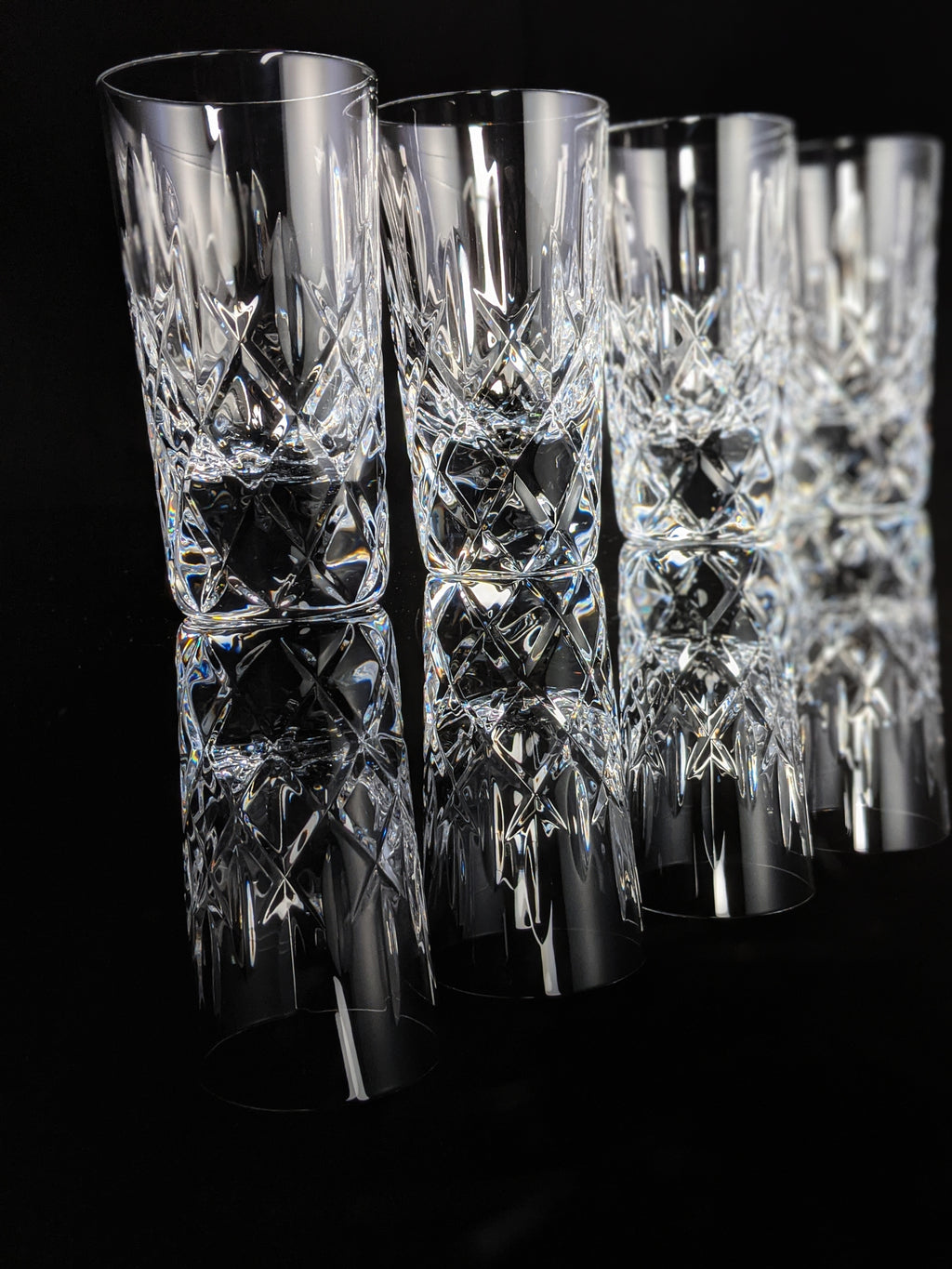 Faberge Vodka Clear Crystal Shot Glasses  Set of 4 NIB