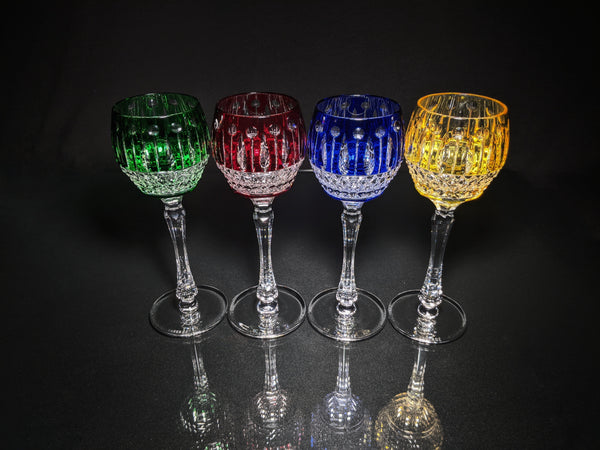 FABERGE XENIA IMPERIAL CASED CUT TO CLEAR CRYSTAL GOBLETS  SIGNED
