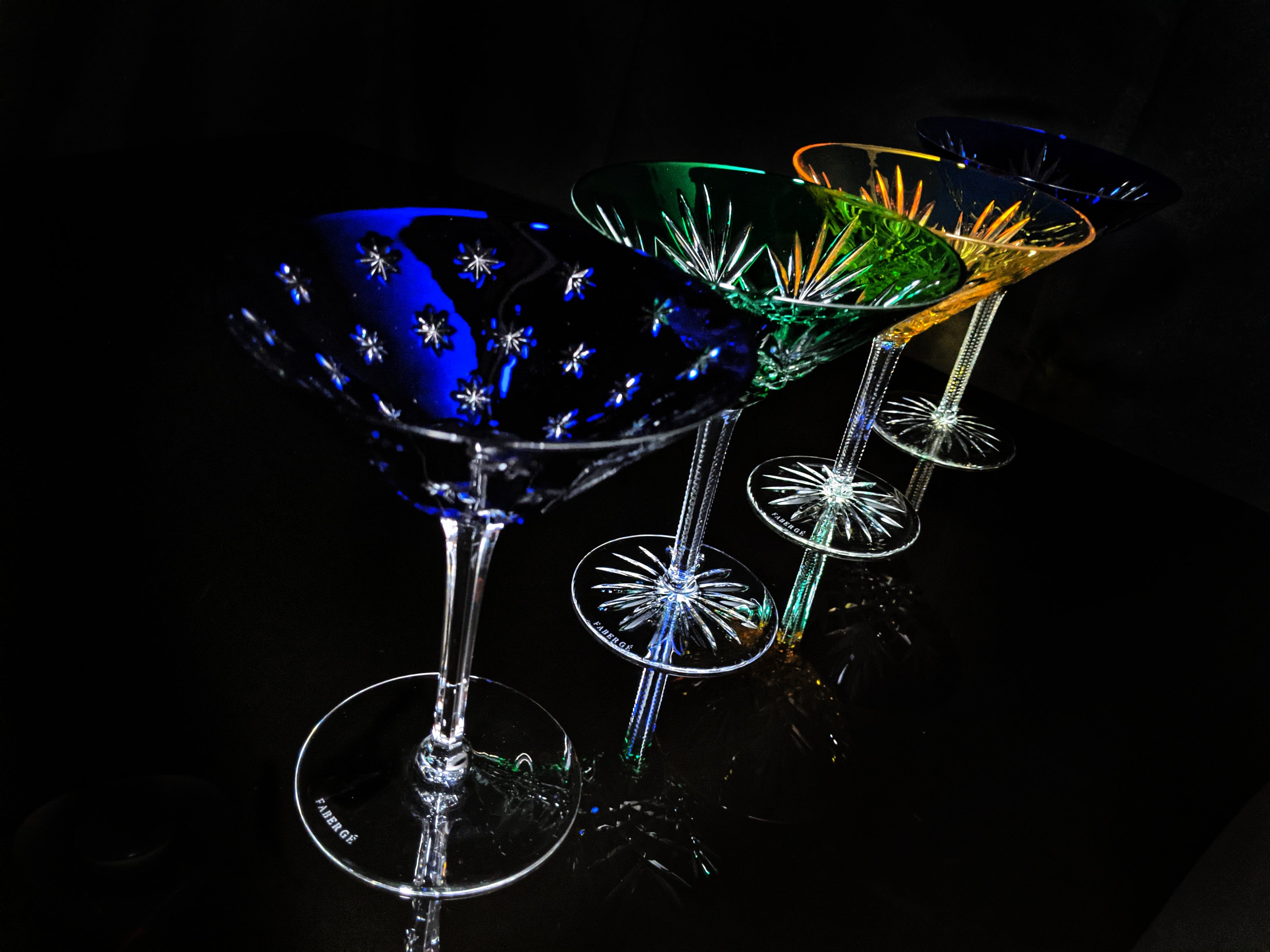Faberge Martini Crystal Colored Glasses