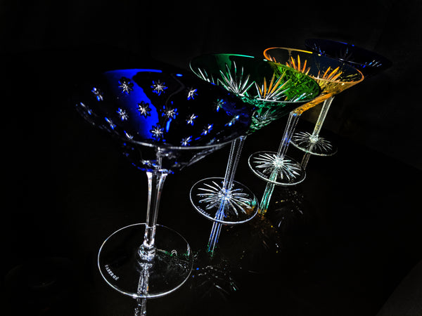 Faberge Martini Crystal Colored Glasses