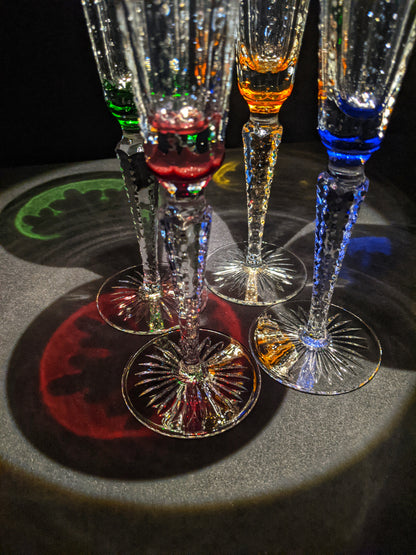 Faberge Grand Palais Crystal Colored Flutes