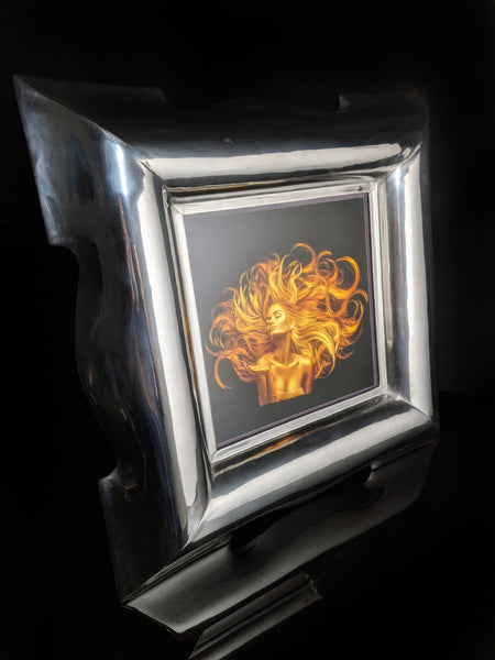 Figura Piero Per Atena  Pewter Xtra Large Photo Frame 16.75" Square with 8" x 8' Photo