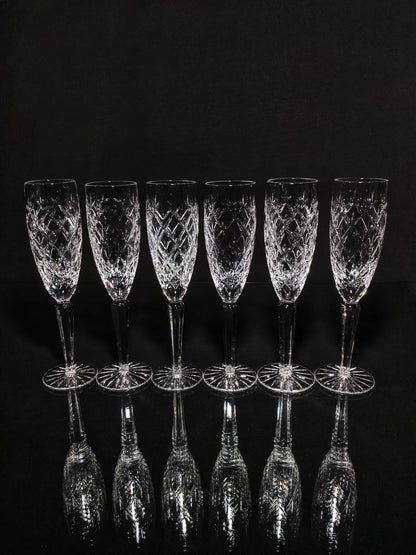 Faberge Clear Crystal Flutes and Goblets