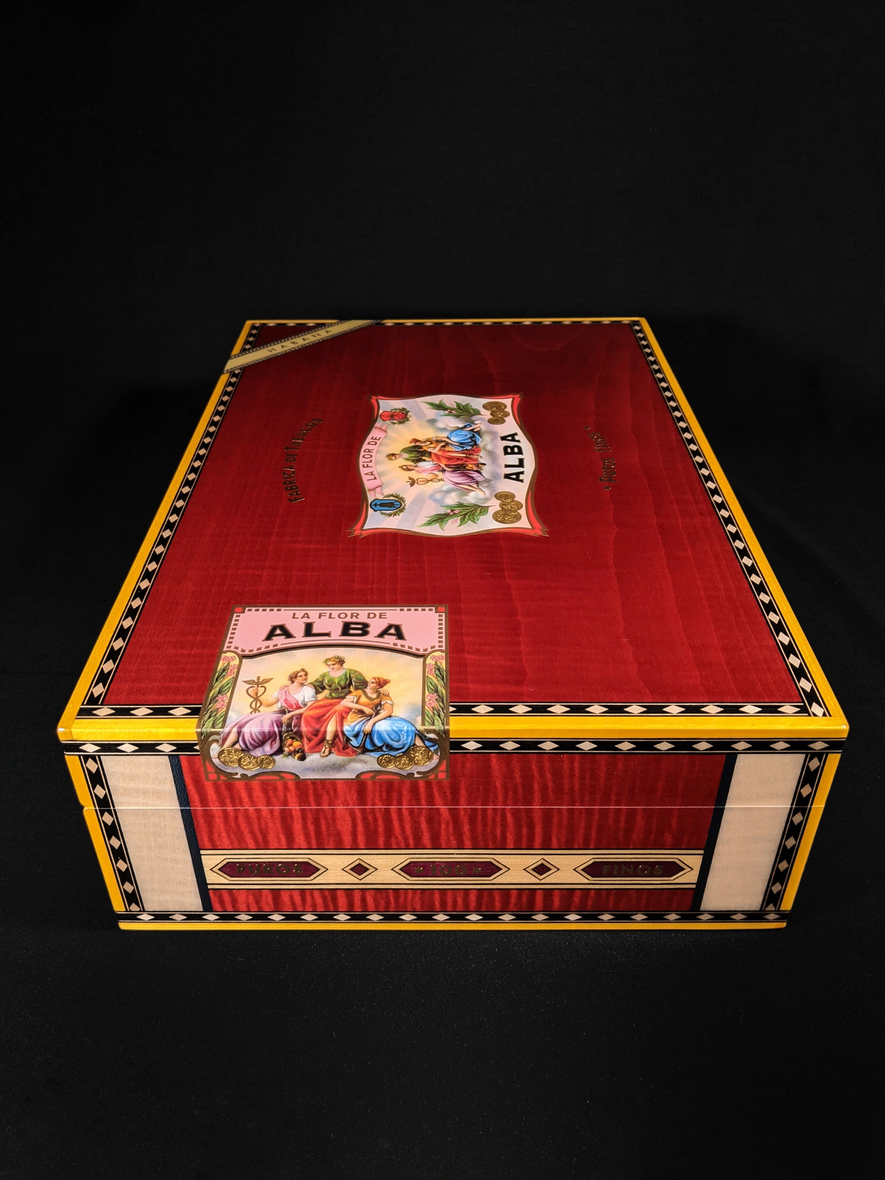 Elie Bleu Alba Red Sycamore Humidor 110 count