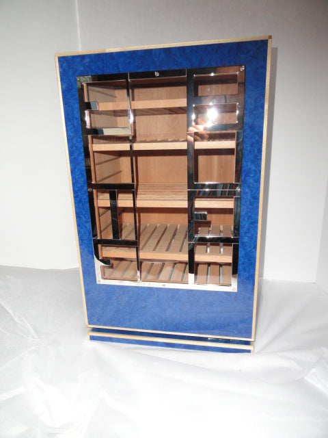 Elie Bleu Madrona Blue  Wood Cabinet Humidor 150 count
