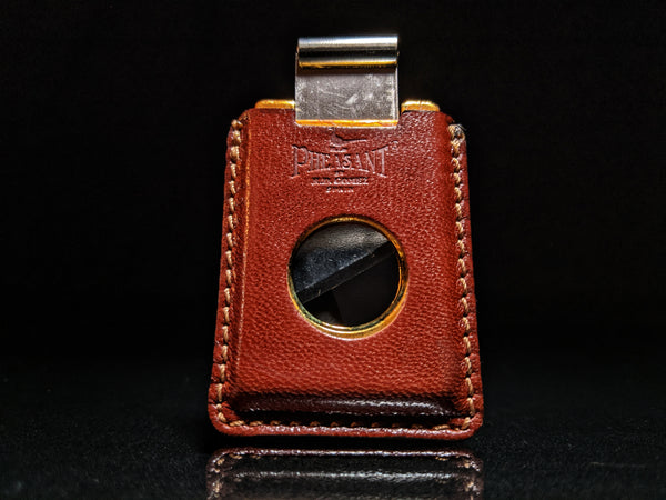 Pheasant by R.D.Gomez Stainless Steel  Cutter CABRA Brown  Leather BNIB