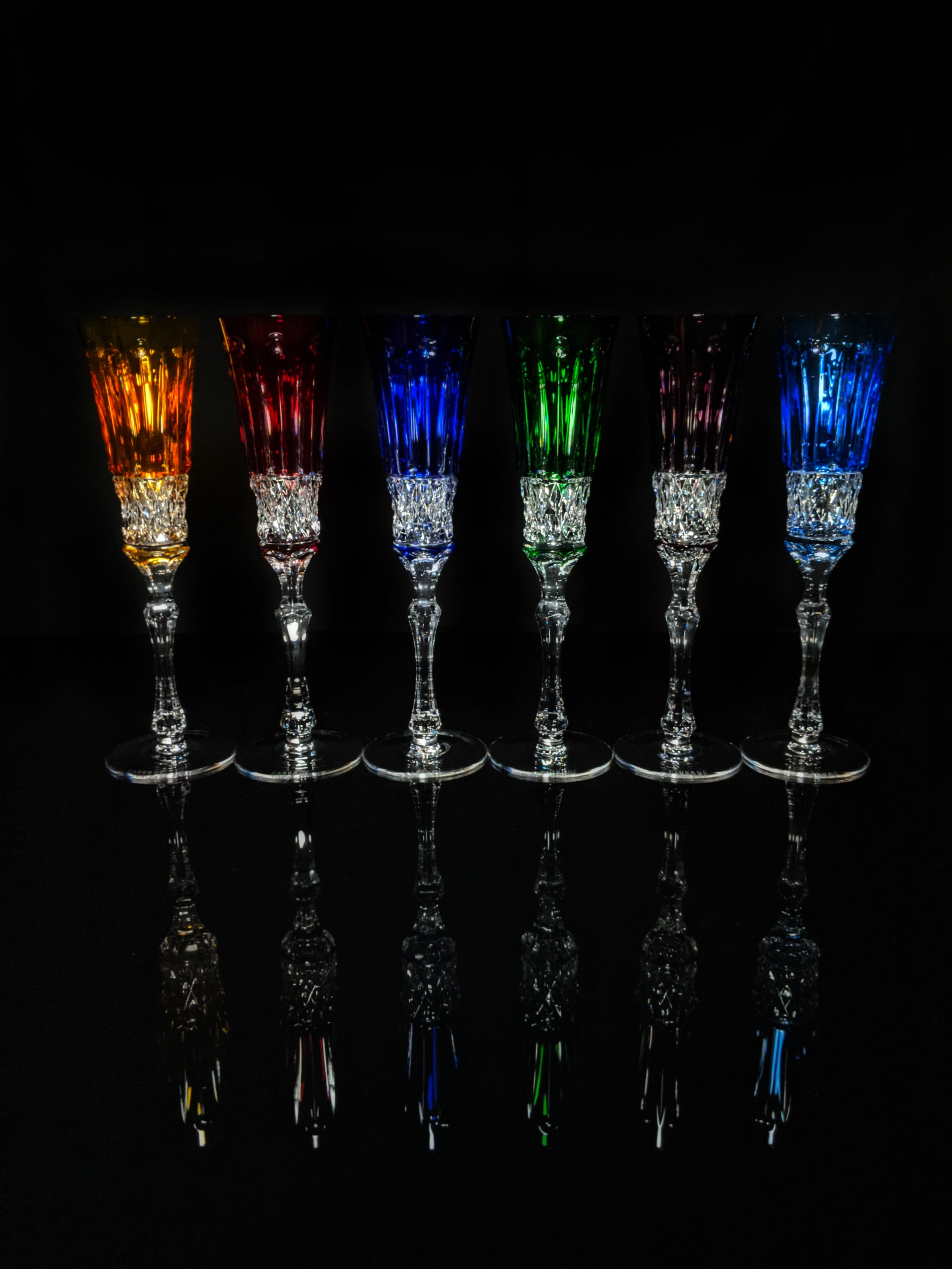 Faberge Xenia Colored Flutes set of 6