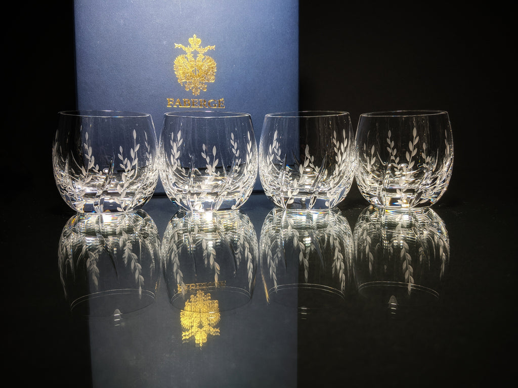 Faberge Clear Crystal Old Fashioned Glasses